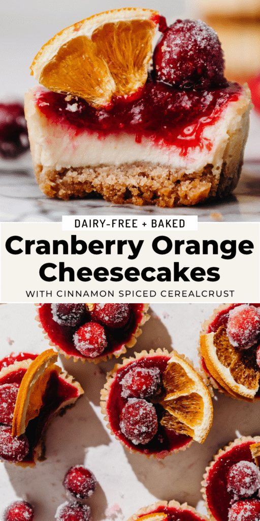 Cranberry Orange Cheesecakes (dairy-free + gluten-free)